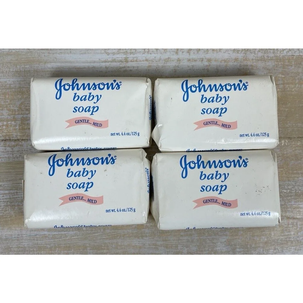 4 Vintage NOS Johnson’s Baby Soap Bars Gentle Mild 4.4 Oz 1999